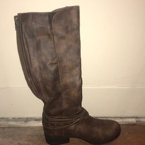Brown knee high boots
